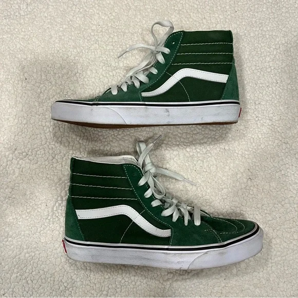 VANS Sk8-Hi Green/White Classic High Top Skate Sneakers Men Size 8/Women 9.5 - Picture 8 of 10